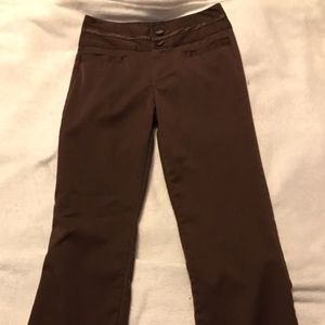 George dark brown dress pants with satin trim